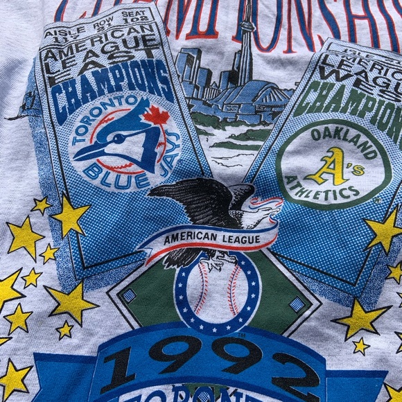 Vintage 1992 Toronto Blue Jays CTV Sports Canadian World Series Promo Jersey XL - Picture 6 of 6